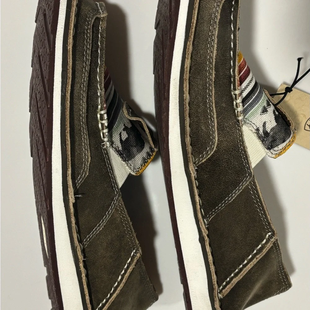 Ariat Cruiser Women's Slip-On Buffalo Print Leather Shoes Natural Taupe Size 8.5 - Picture 3 of 9